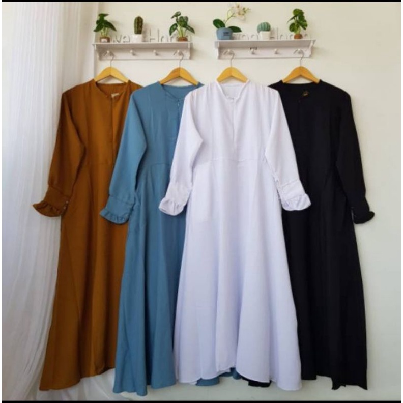 (BISA COD) Gamis polos wolfis grade A