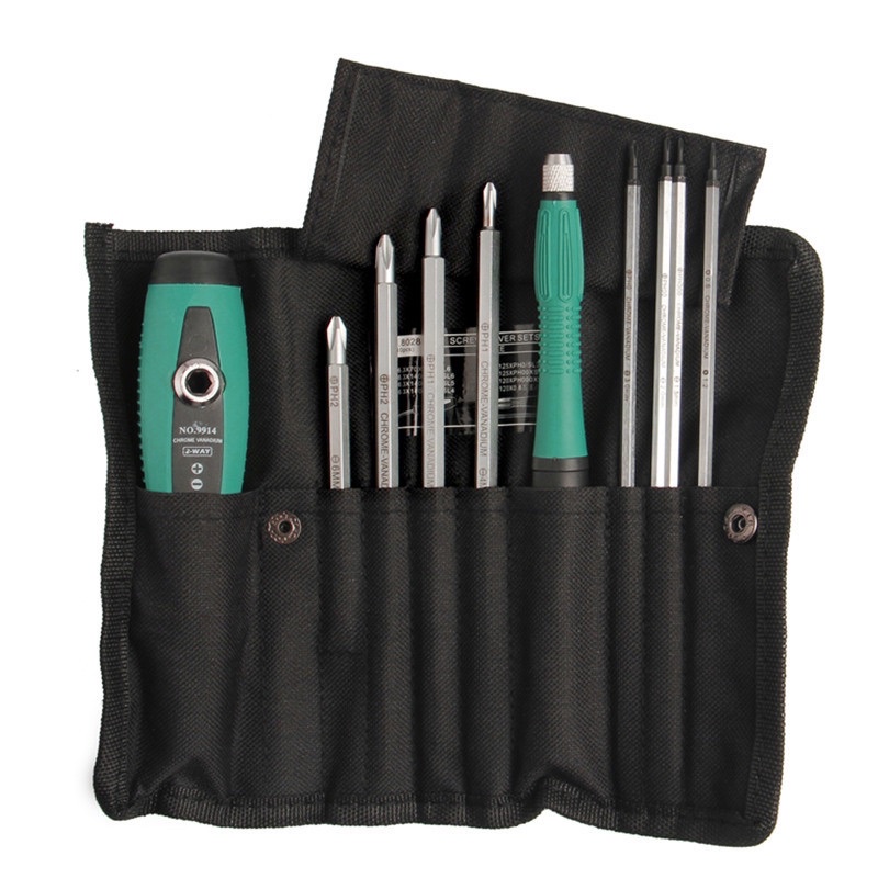 PENGGONG Obeng Set Reparasi 10 in 1 - 8028 - Green