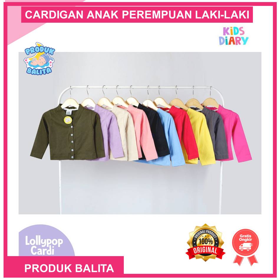 Baju Atasan Anak Anak Perempuan Laki-laki Usia 1-8 Tahun Cardigan Anak Lollipop Cardi By Kakay Kids Murah Terlaris