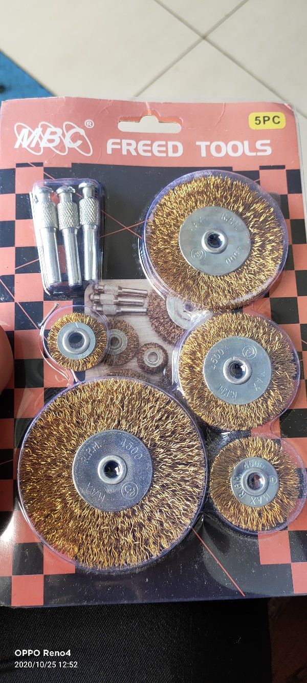 5pc Wheel Wire Brush. Sikat Piringan Kuningan .sikat Bor Sikat Kuningan