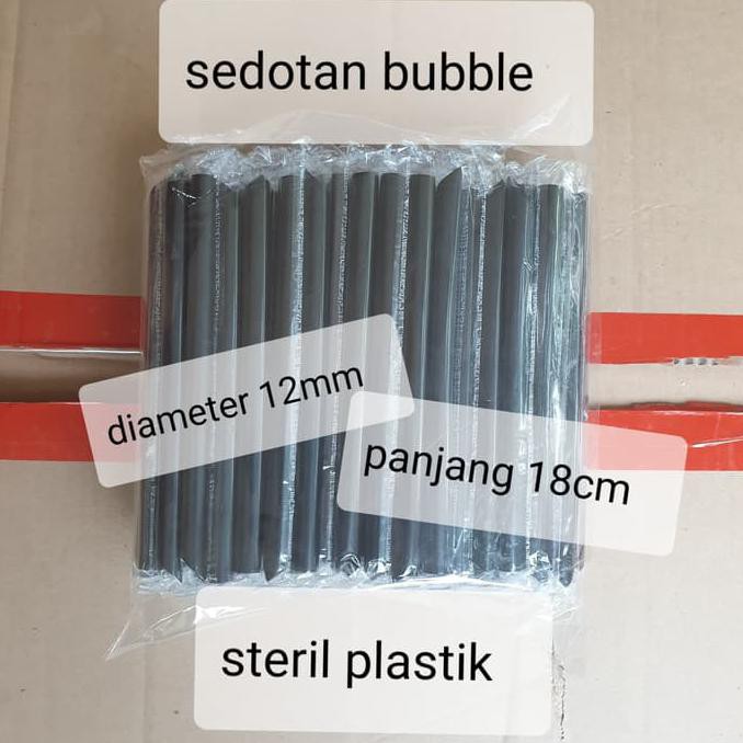 

* Sedotan Bubble Hitam Steril 1218/Black Bubble Straw Bungkus Plastik