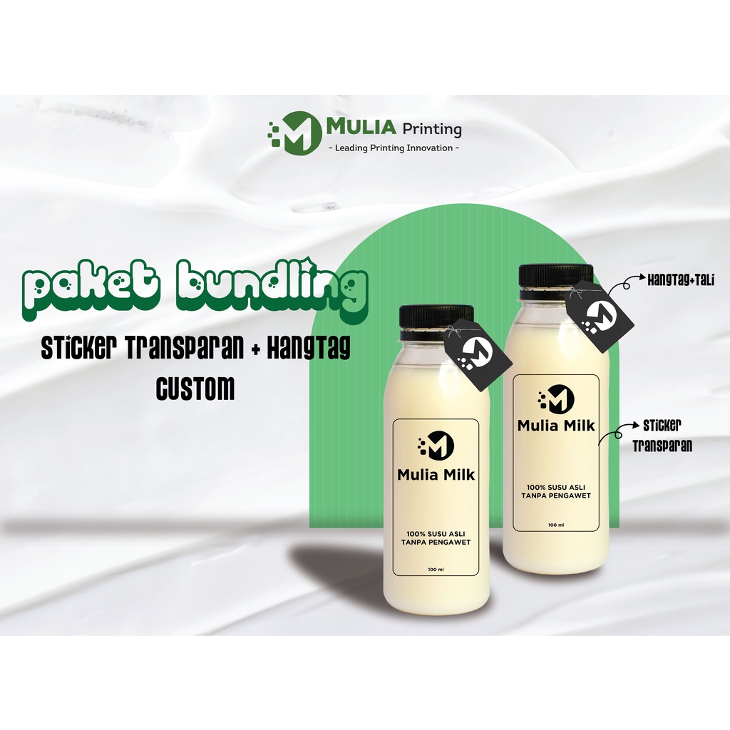 

Sticker botol minuman transparant / Sticker Label kopi transparan - MULIA PRINTING