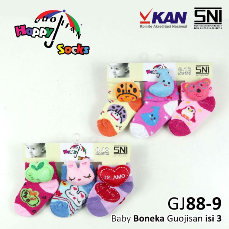 Kaos kaki bayi boneka 3 in 1