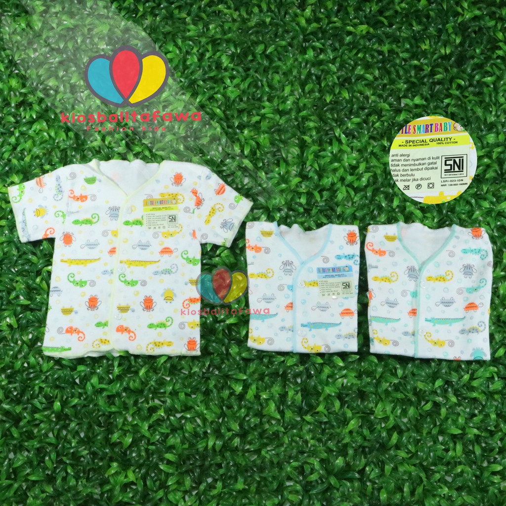 (ISI 3 PC) Atasan Kancing Lengan Pendek STANDAR SNI uk Baby New Born / Kaos Baju Tidur Branded Babycinnamon