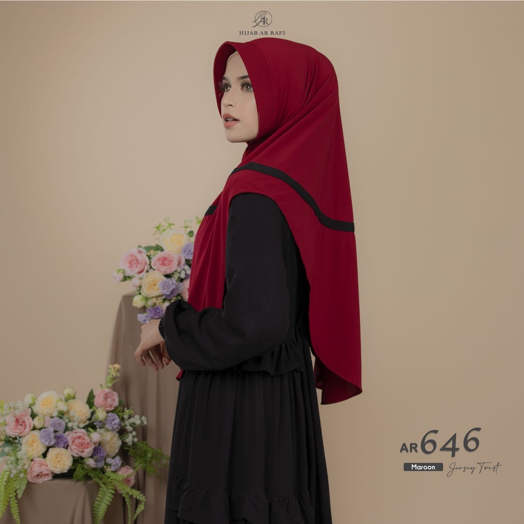 TERBARU HIJAB DAILY BY AR RAFI AR 646 BAHAN JERSEY TWIST