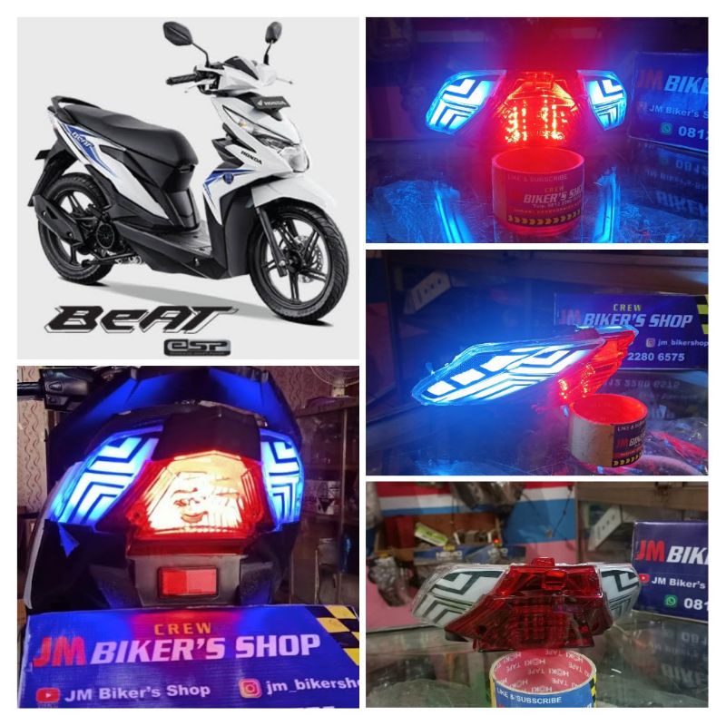 lampu stop custom Honda beat esp/street Blue ice PNP