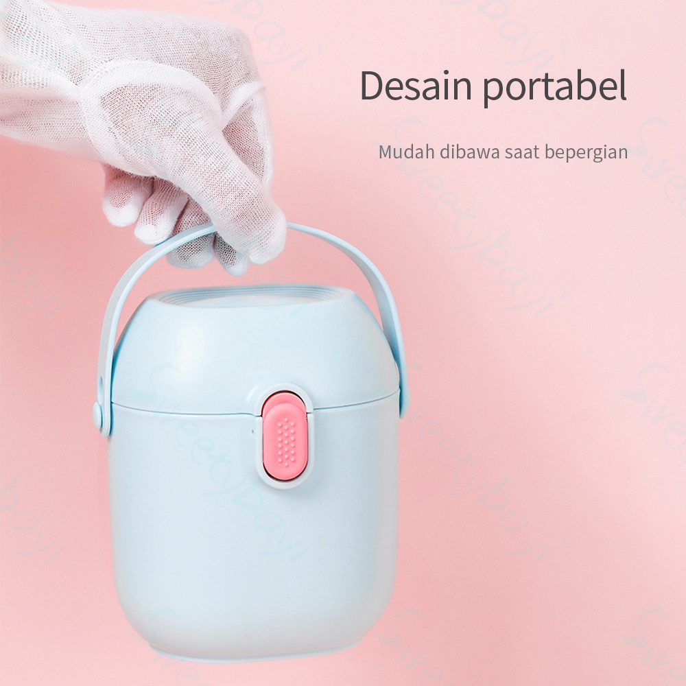 Sweetybayi Tempat Kotak Wadah Penyimpanan Susu Bubuk Bayi Portabel Sealed Anti Tumpah