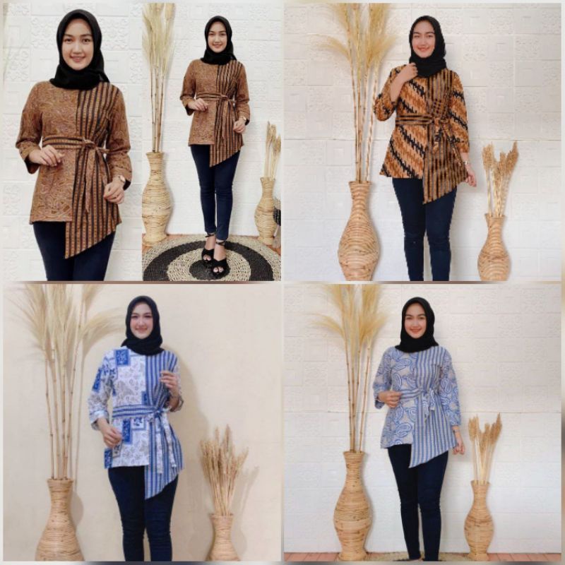 Terlaris Atasan Blouse Batik Jumbo Mosa Wanita Lengan Panjang Kancing Depan. Motif Idg Batik Pekalongan -272 px75rQZuyZL7Ld0