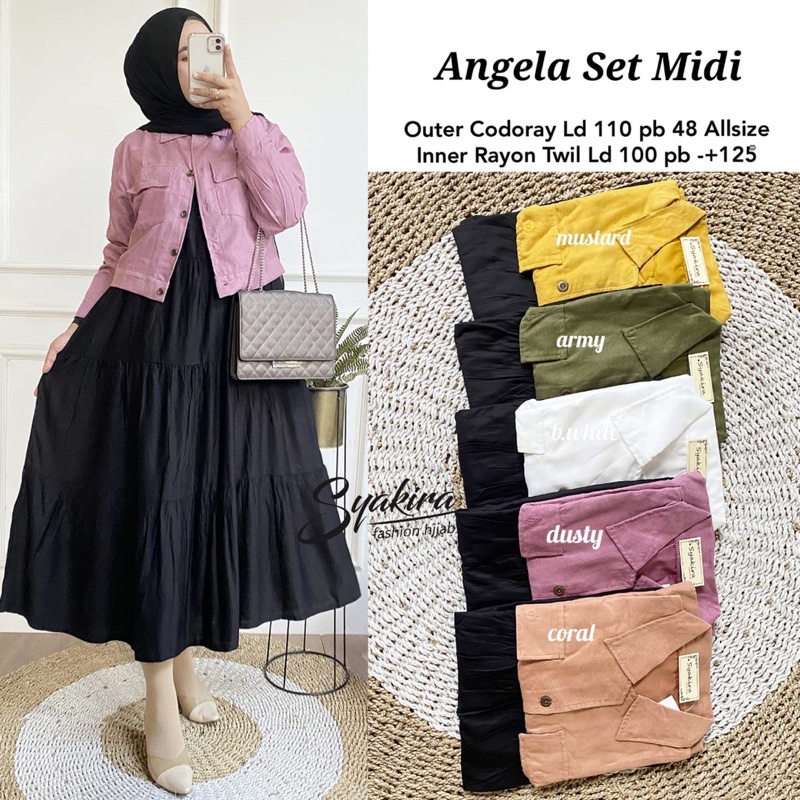 ANGELA SET OUTER BABY CODORAY INNER RAYON TWILL by SYAKIRA HIJAB