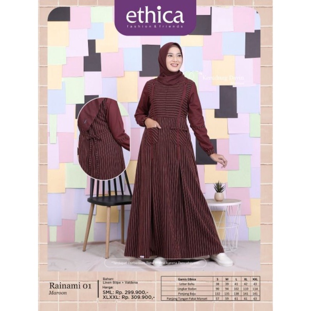 [READY] GAMIS ETHICA RAINAMI 01 MARUN ROSE TAUPE RIFFLE GREEN EARTH RED BLUE HAZE