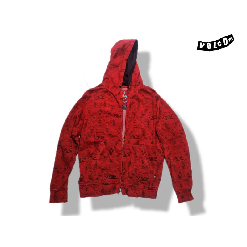 Sweater zip hoodie VOLCOM X RYAN SECKLER  pro skater series full print of Illuminati rare