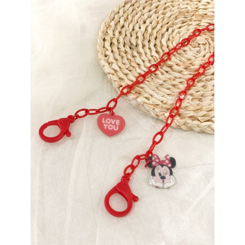 tali masker korea anak minnie red / rantai tali strap gantungan masker