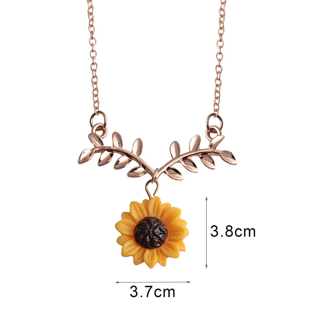 Hu Hu Hu Hu Hu Alat Bantu Pasang Kacamata♡ Kalung Choker Bentuk Daun Bunga Matahari Bahan Alloy Untuk Pesta