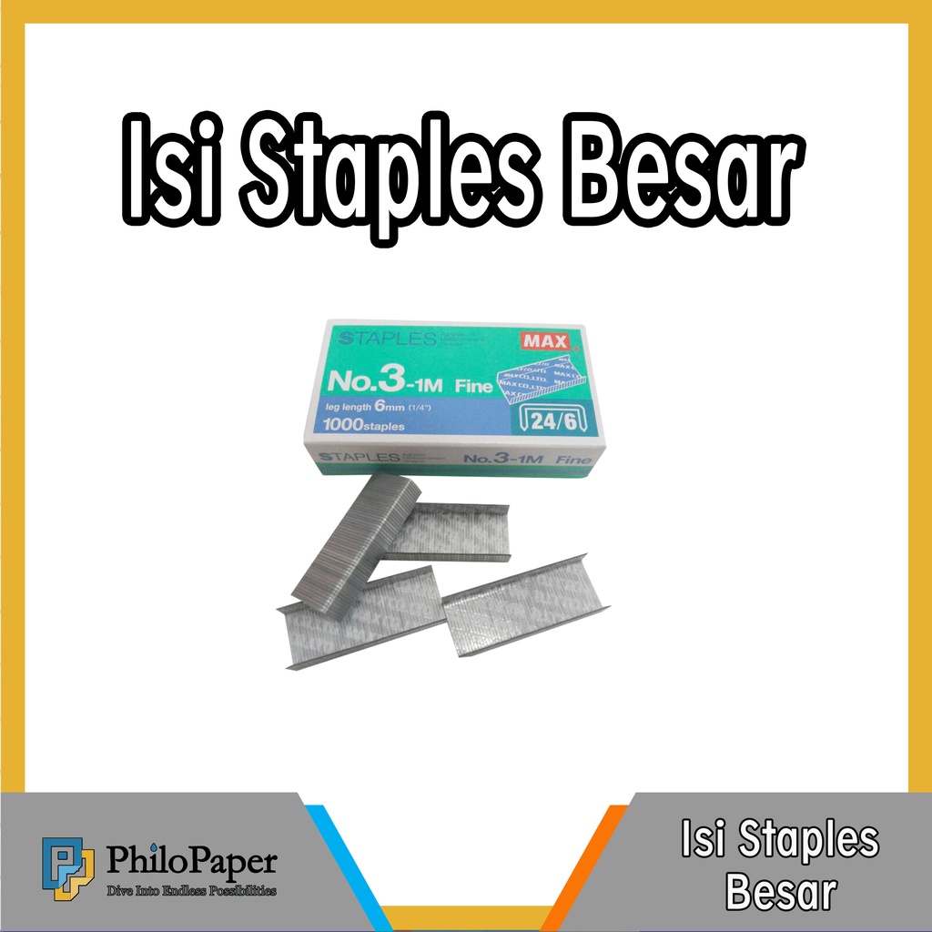 

ATK ~ Isi Staples No. 3 - 1m atau 24 / 6 ( Untuk Straples Besar )