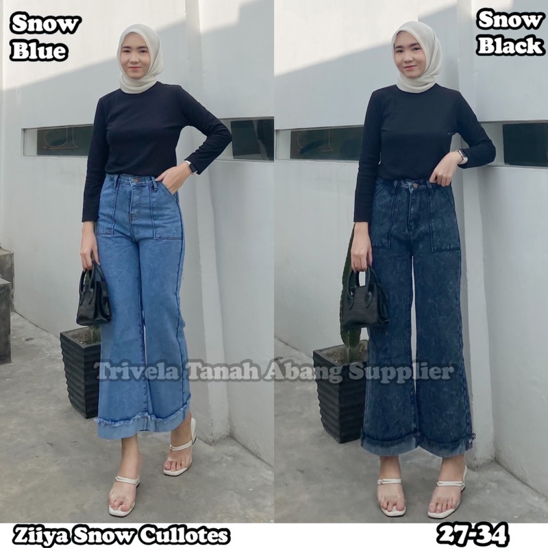 Ziiya Cullotes Jeans Wanita / Kulot Jeans Alice Roll Up / ZIYA