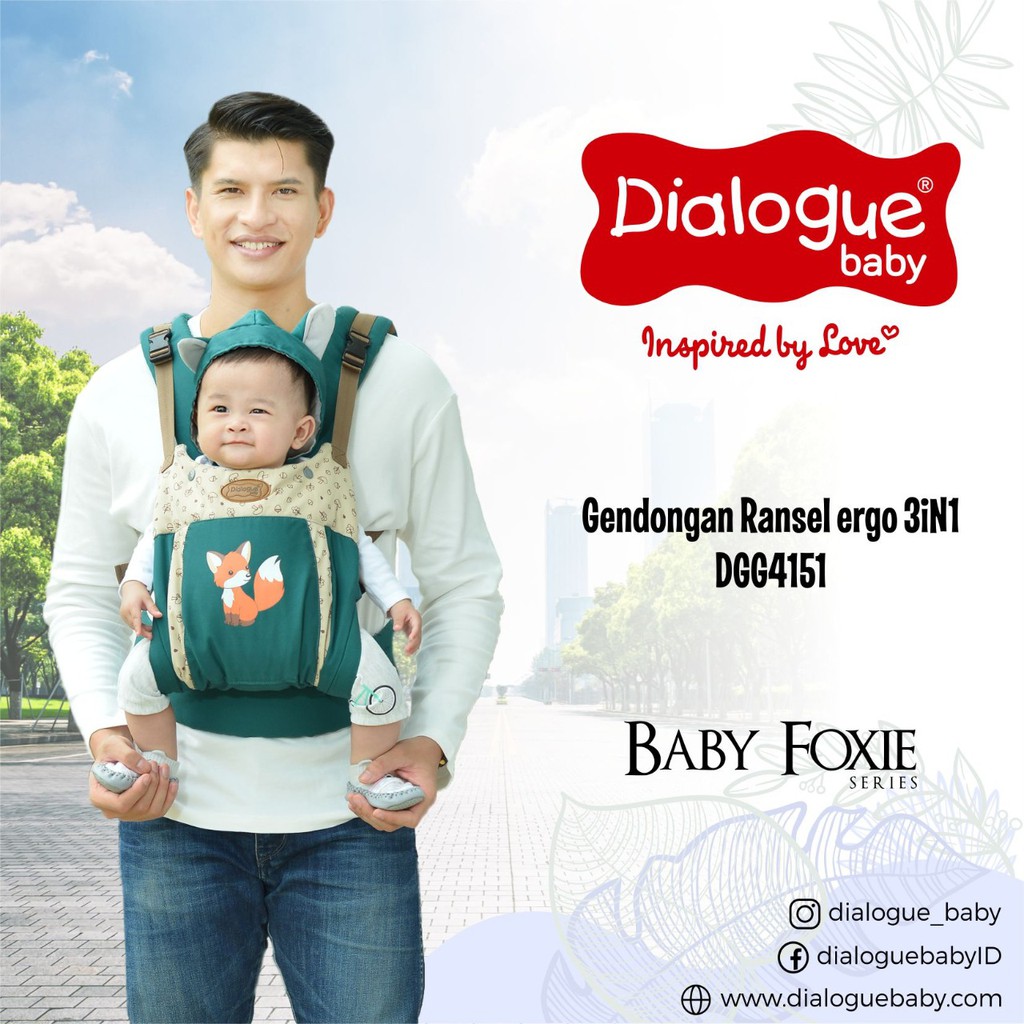 Gendongan Bayi Depan Murah Dialogue Baby Ransel Ergo 3 in 1 Baby Foxie Series DGG-4151
