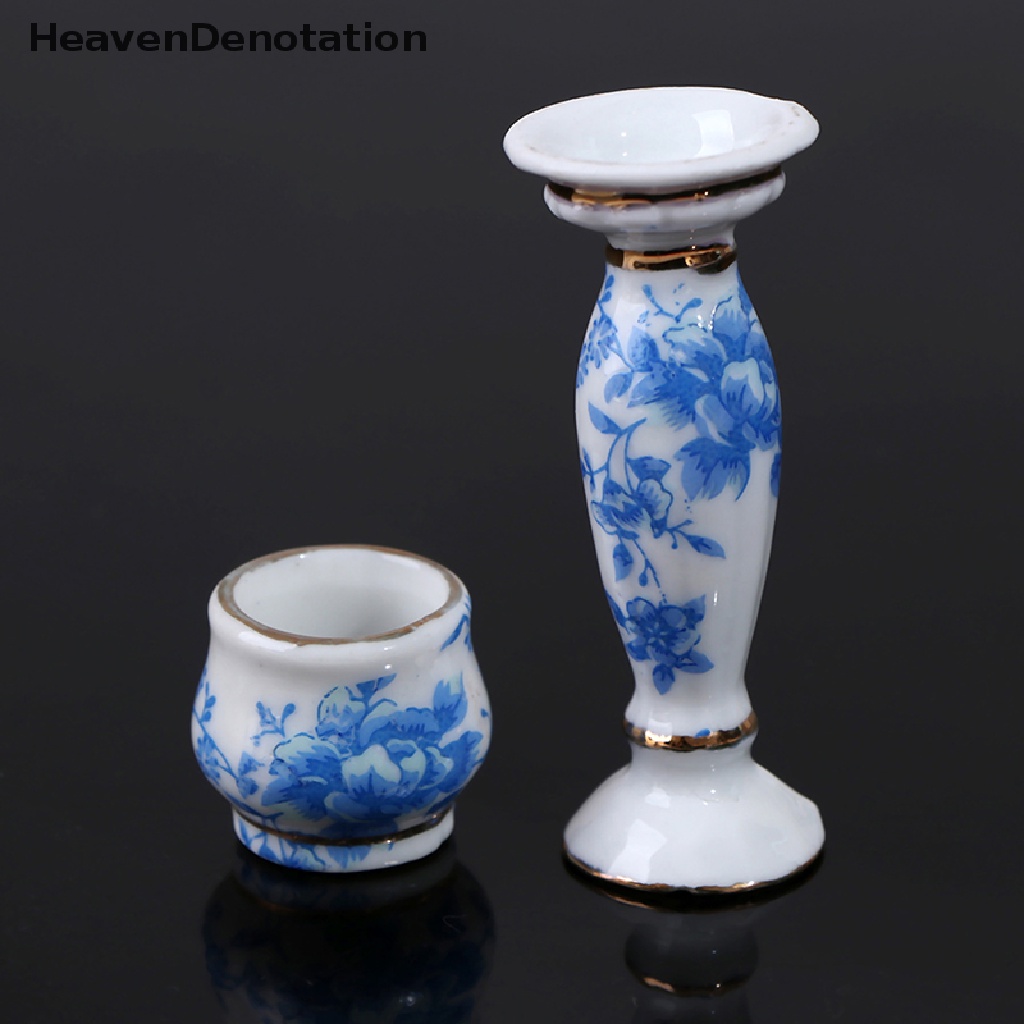 [HeavenDenotation] Dollhouse Miniature 1:12 DIY Garden Rome ceramics Flower Pot Exterior Decoration