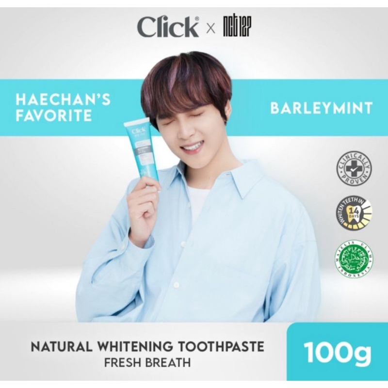 CLICK TOOTHPASTE NATURAL WHITENING FRESH BREATH BARLEY MINT