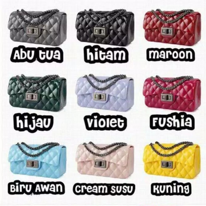 TAS JELLY POLOS RANTAI HITAM