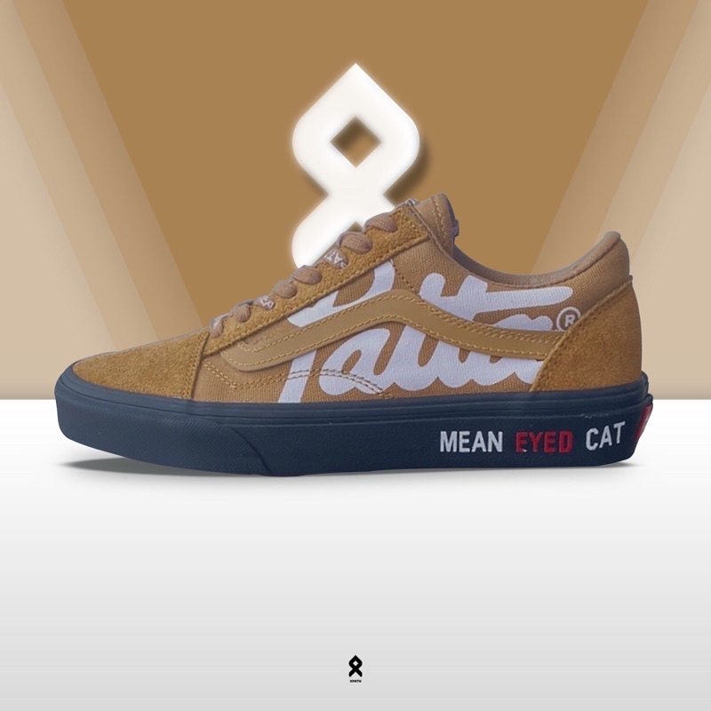 Sepatu Vans Old Skool x Patta Men Eyed Cat Wheat Black Premium High Quality
