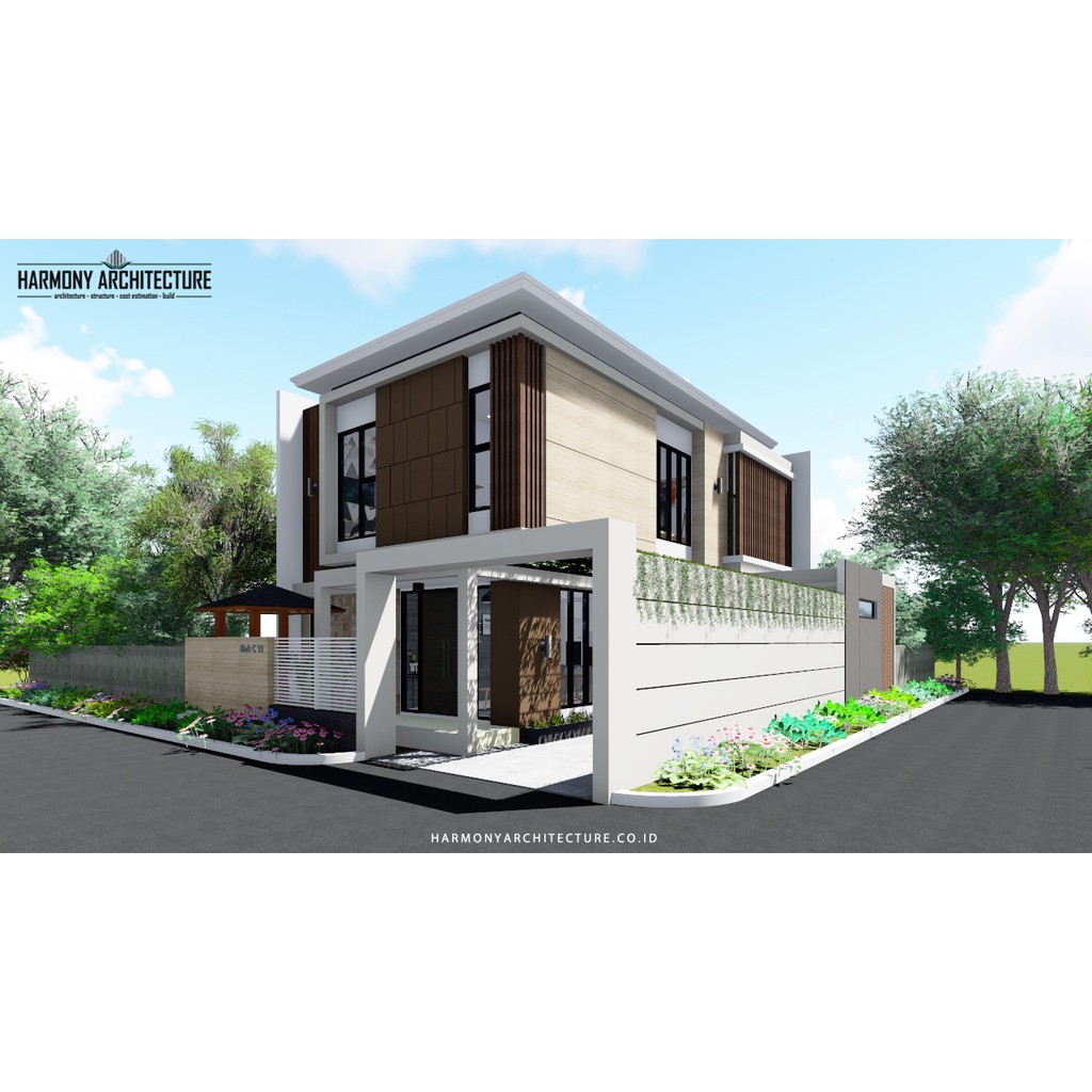 Jual Desain Rumah Modern Minimalis 2 Lantai Lahan 10 X 14 Hook Indonesia Shopee Indonesia