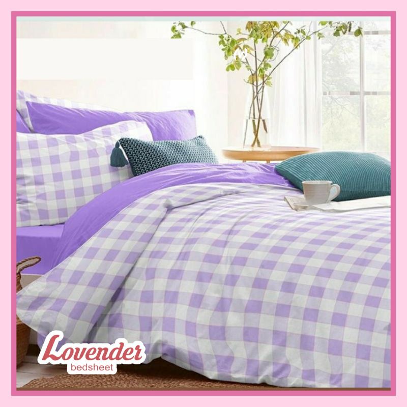 Sprei/Bedcover katun TAIWAN/CVC HALUS star picnic kotak pastel biru abu pink ungu gingham part 2[LOV