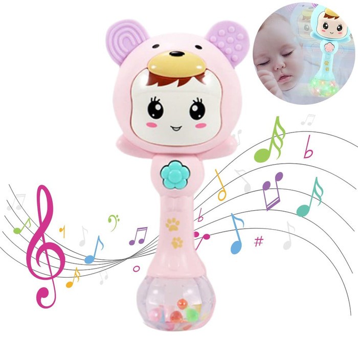 Rattle Stick Baby Molar Kerincingan Musik Lampu Bayi