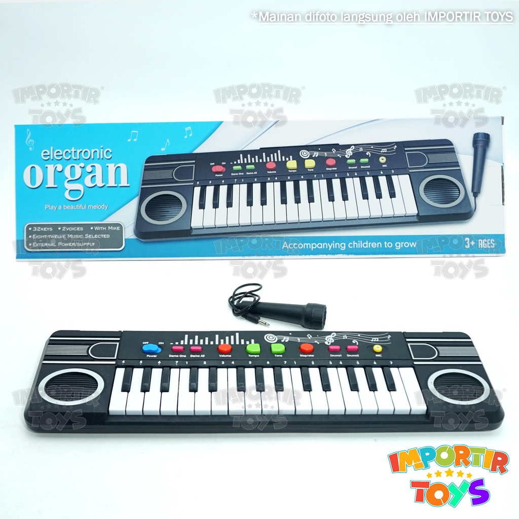 Mainan Piano 37 Not Music Organ Keyboard Panjang Besar Canto Elektrik