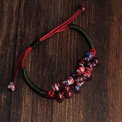 Gelang Etnik GK-58 Batu Keramik Mix Color Beads