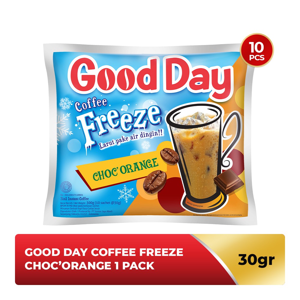 

GOOD DAY Coffee Freeze Choc'O'Range 1 Pack (10 x 30 gr)