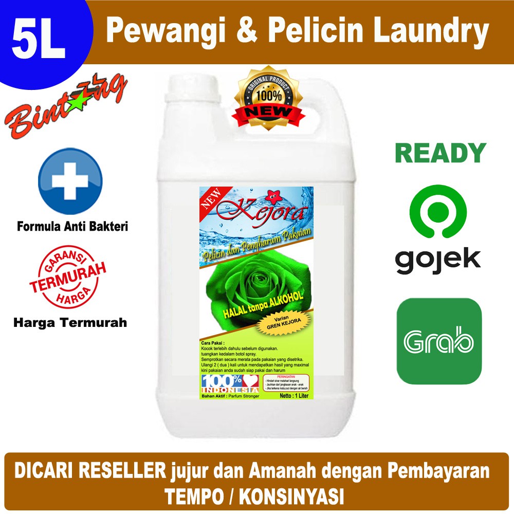 Pelicin dan Pewangi Pakaian KEJORA 5 Liter  - TANPA ALKOHOL + Anti Bakteri + Pelicin