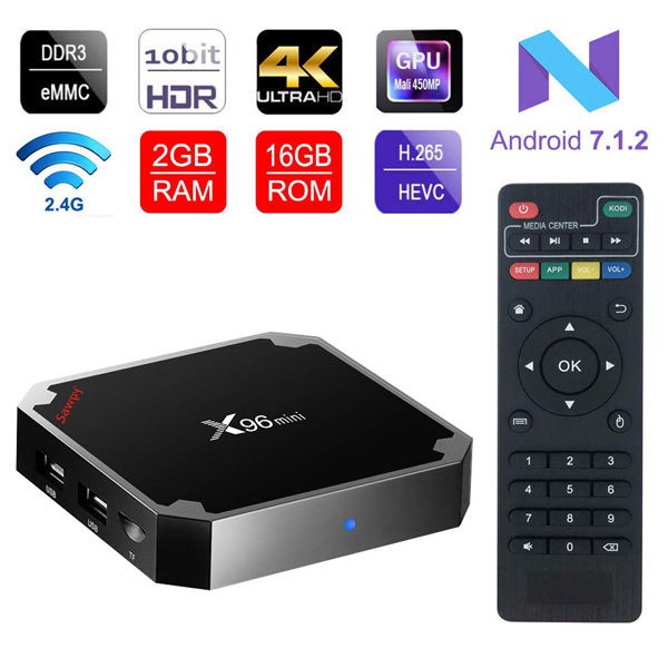 (2GB/16GB) TV Box Android X96 Mini 4K 2/16Gb OS Smart TV BOX FHD ULTRA HD Android 7 like MXQ Mi stick tv