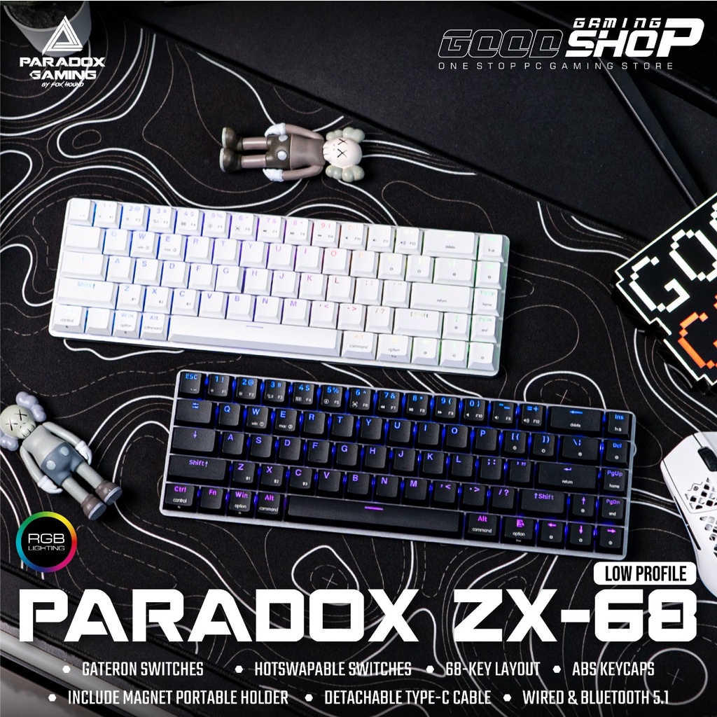 Paradox Gaming ZX68 Low Profile - 68 Layout Gaming Keyboard