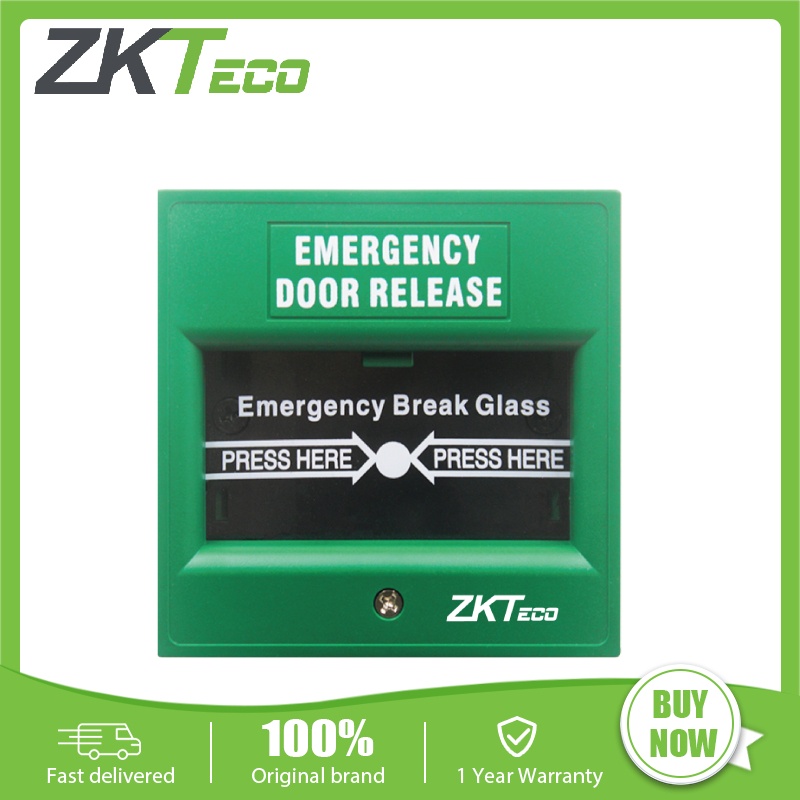 ZKTeco Emergency BreakGlass Fire alarm Break Glass Pelepas pintu darurat untuk Pintu Keluar dan Pintu Darurat- ZKABK900A