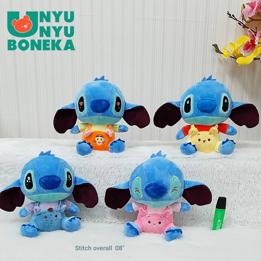 Boneka Stich Overall Size 8&quot;/22cm/BonekaDisney/Bonekakarakter/souvenir