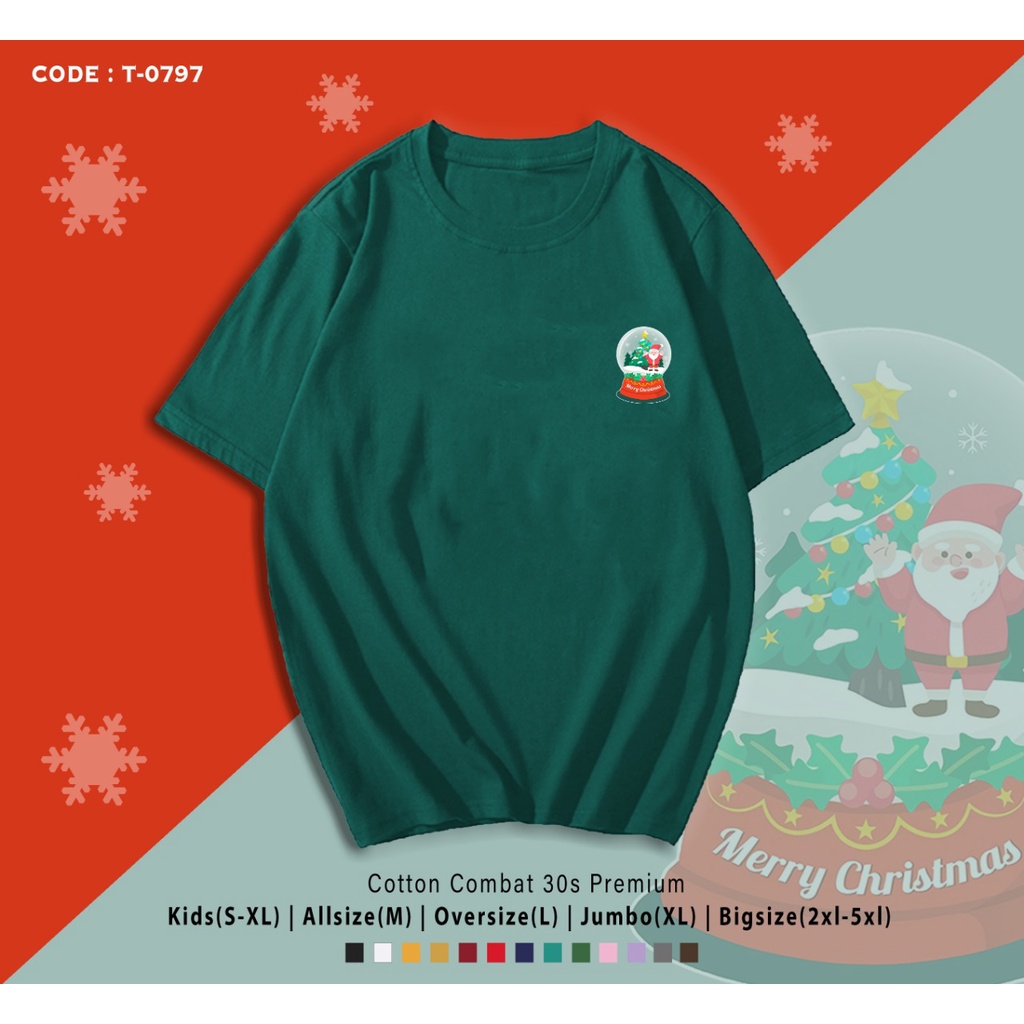 FREE CUSTOM NAMA - T-SHIRT / KAOS CUSTOM NATAL TERMURAH / SANTA BALL / KADO UNIK XMAS TEE