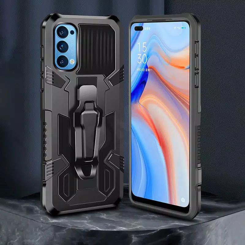 Hard Case Oppo Reno 2F Reno 4 Reno 4F Reno 5 Reno 5F Reno 6 Case H8 I-Crystal Transformer Robot Ironman Kickstand