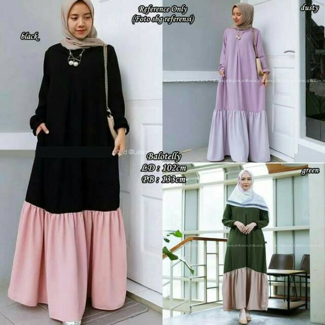 Dress polos gaun muslimah rok pesta Olivia rempel dress