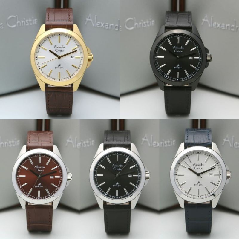 Alexandre Christie AC 1015 MD Pria Original & Garansi Resmi 1 Tahun Leather Strap