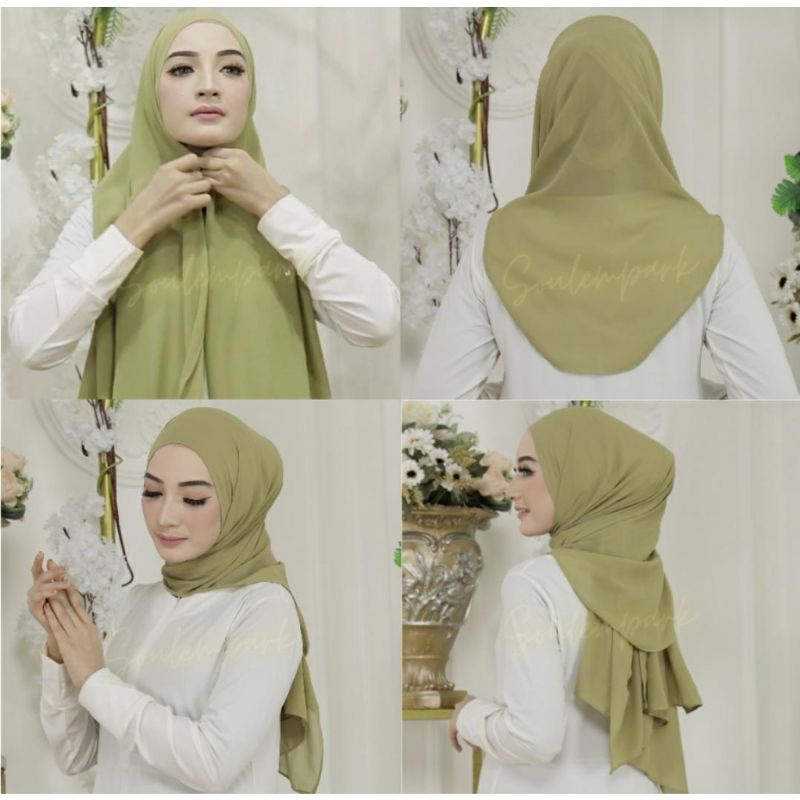 HIJAB/KERUDUNG/JILBAB PASMINA OVAL CURVE INNER CERUTY BABYDOLL model terbaru(180x 75 cm)