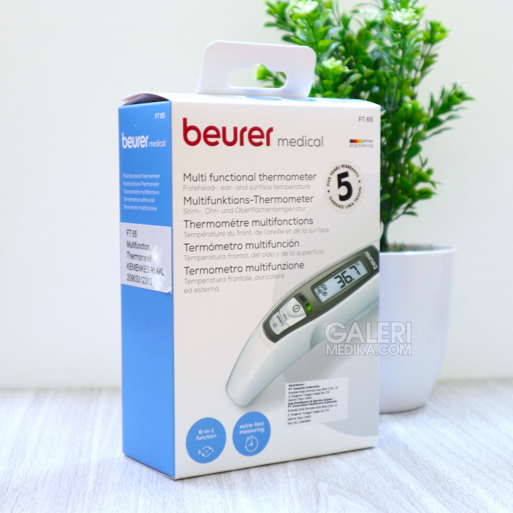 Beurer FT65 / FT-65 / FT 65 Termometer Instan Infrared - Untuk Kepala, Telinga, Badan, dan Benda