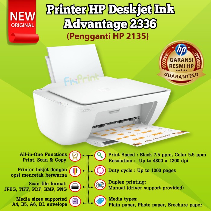 Printer HP Deskjet 2335 2336 2337 Print Scan Copy Pengganti HP 2135