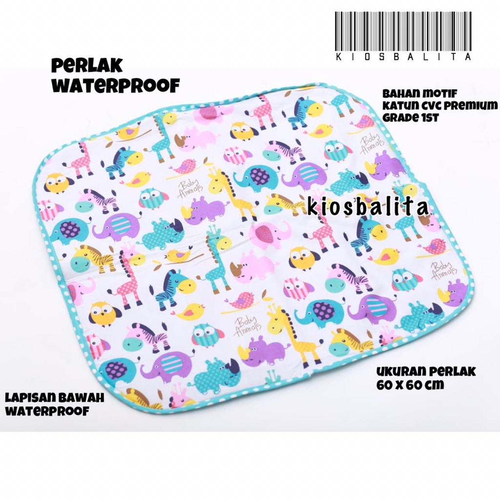 MATRAS PERLAK SET ALAS OMPOL WATERPROOF KASUR BAYI  / PERLENGKAPAN BAYI  KADO ANIMAL ZOO