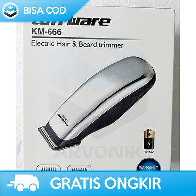 ALAT CUKUR RAMBUT ELEKTRIK KEMEI ORIGINAL TAFFWARE KM-666 HAIR TRIMMER