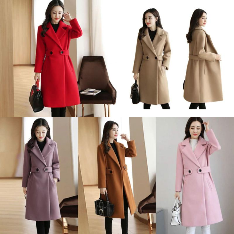 IMPORT PREMIUM Anne Coat Blazer Wanita Formal Untuk Kerja Traveling Bahan Wool Panjang Tebal Winter 