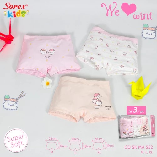 SOREX KIDS GIRL SK MA 552 - CD CELANA DALAM BOXER ANAK CEWEK PEREMPUAN