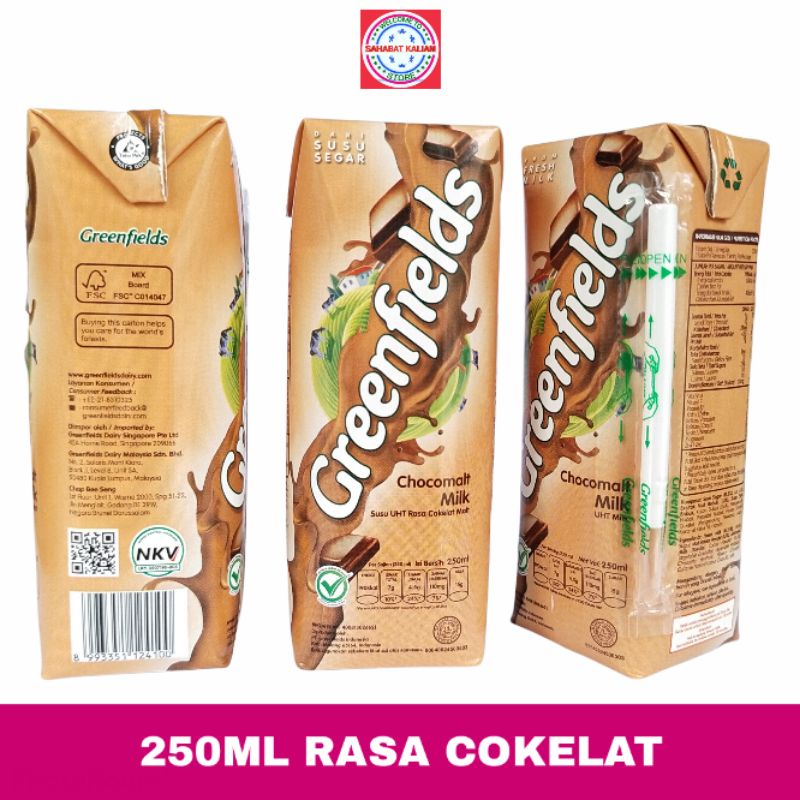 Greenfields 250ml Chocolate 1 karton isi 32pcs