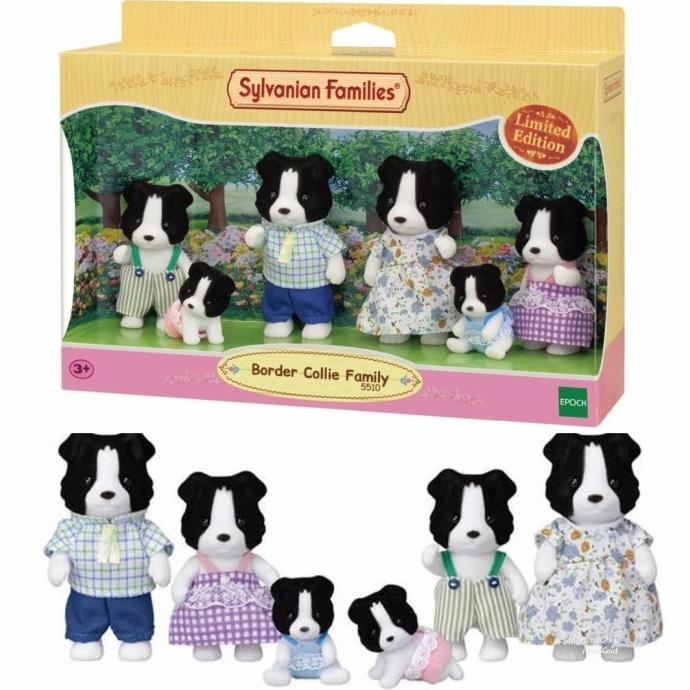 Sylvanian Friends Boneka Border Collie Dog Family 6 Karakter Anjing