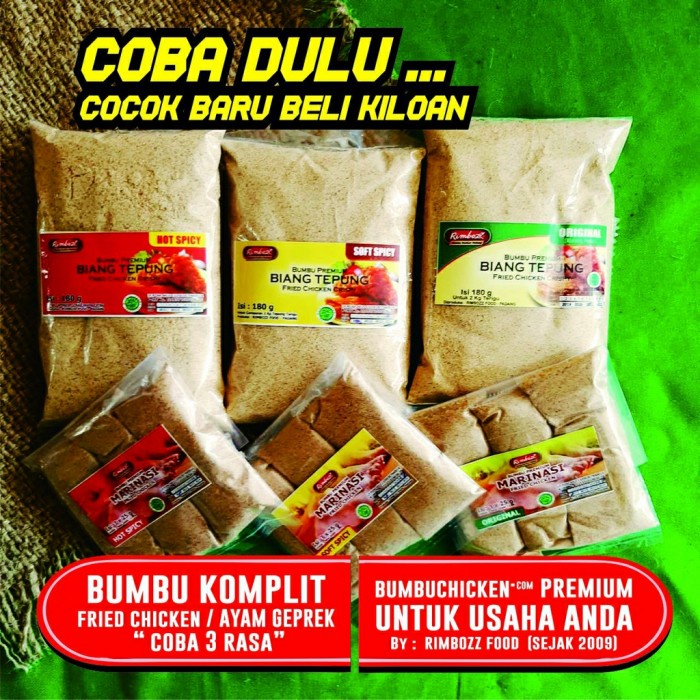 BISA COD Paket COBA RASA Bumbu Komplir fried chicken ala franchise