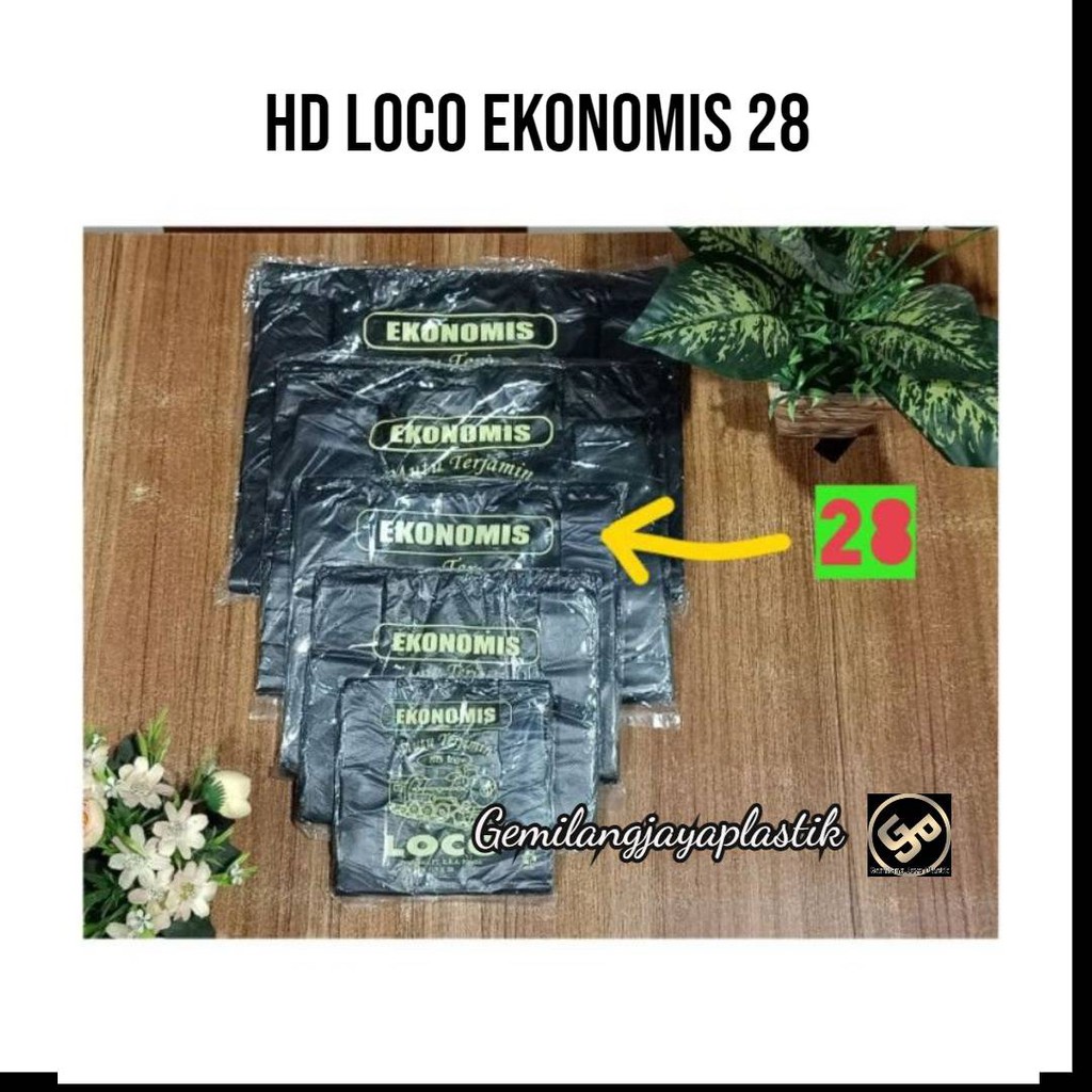 Kantong Plastik Loco Hitam Ekonomis Uk 28 Isi 50 Lembar